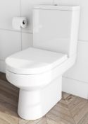 1 x Oakley Close Coupled WC Toilet Pan With Cistern, Cistern Fittings and Soft Close Toilet Seat -