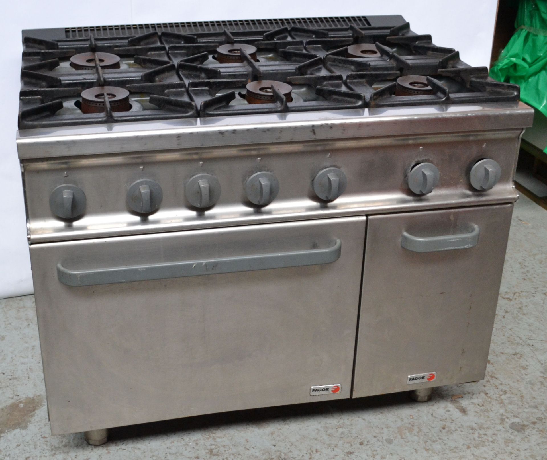 1 x Fagor Six Burner Gas Oven Range (CG-761 BR SM) - Ref NCE011 - CL178 - Location: Altrincham - Image 3 of 15