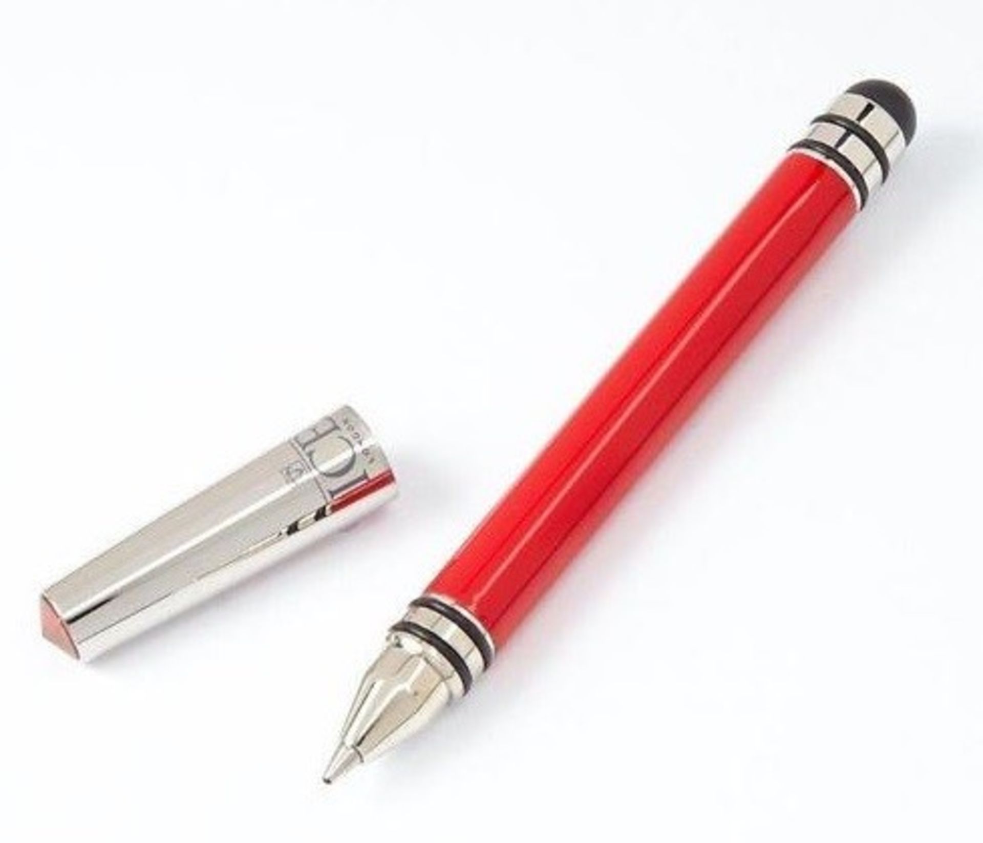 50 x ICE LONDON App Pen Duo - Touch Stylus And Ink Pen Combined - Colour: RED - MADE WITH