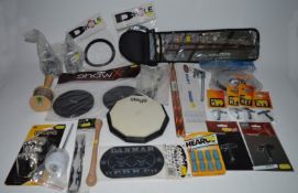 1 x Assorted Collection of Drum Accessories - Includes 26 Items - Cowbell Holders, Mallets, Drum