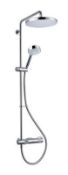 1 x Oval Thermostatic Riser Shower System - Unused Stock - CL190 - Ref BR027 - Location: Bolton