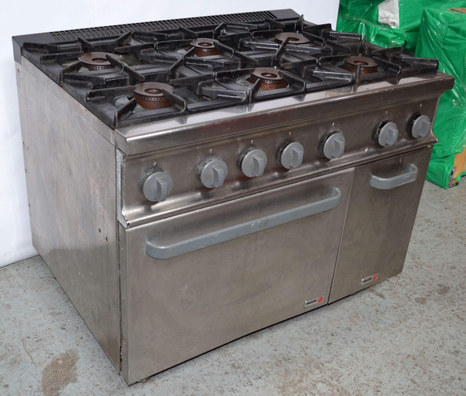 1 x Fagor Six Burner Gas Oven Range (CG-761 BR SM) - Ref NCE011 - CL178 - Location: Altrincham - Image 2 of 15