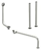 1 x Traditional Roll Top Bath Kit - Chrome Finish - Roll Top Bath Waste and Standpipes - Unused