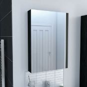 1 x Drift Grey Bathroom Mirror Cabinet - Includes Two Internal Shelves- Unused Stock - CL190 - Ref