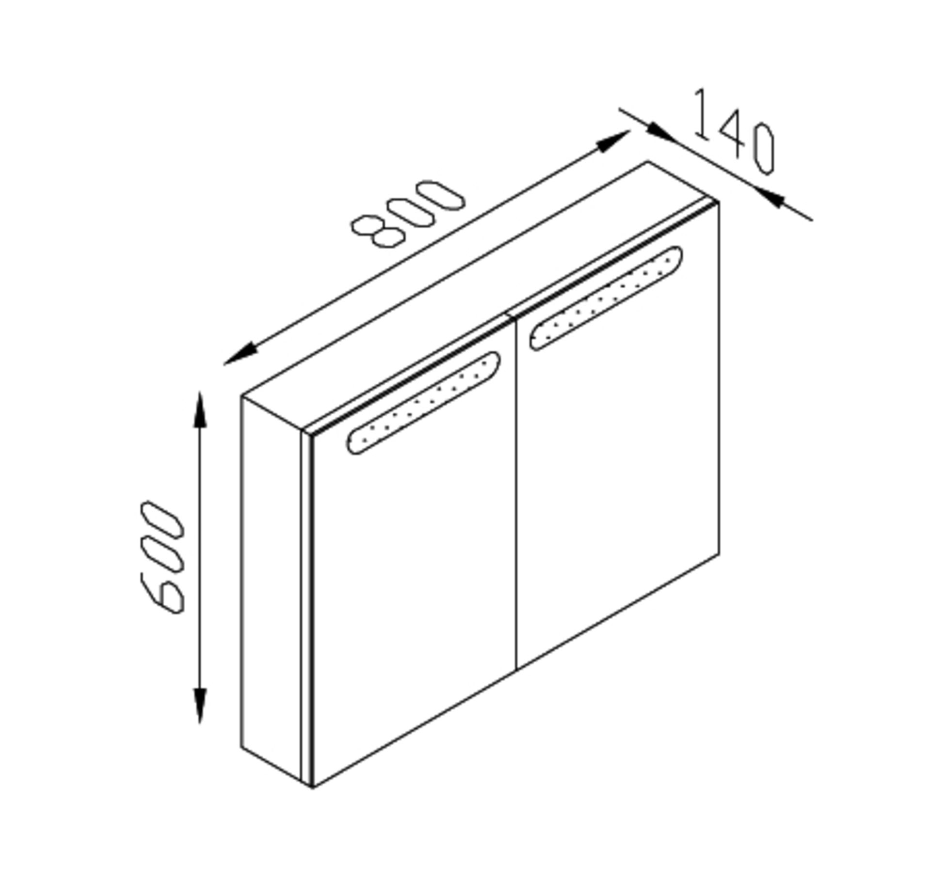 1 x Contemporary Bathroom Eden Mirror Cabinet 80 - B Grade Stock - Ref:AMC12-080 - CL170 - Location: - Image 2 of 5