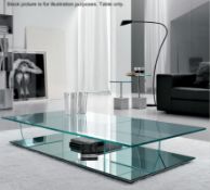 1 x CATTELAN "Kadir" Rectangular Glass Coffee Table - Boxed - Dimensions: L:150 W:80 H:24cm - Ref: