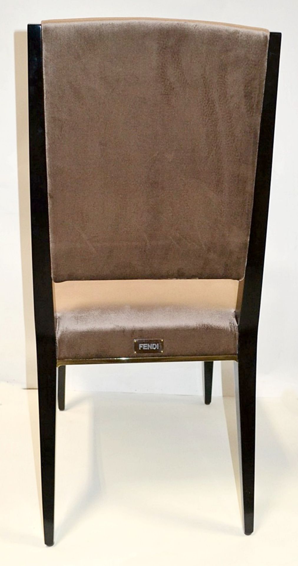 6 x FENDI Stardust Chairs (Art. Ss14/2) - Upholstered In A Rich Mocha Chenille With Brass - Image 7 of 7