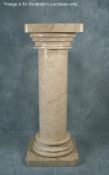 1 x Large Doric Natural Marble Stone Pedestal - Dimensions: 35 x 35 x H92cm - Pre-owned In Great