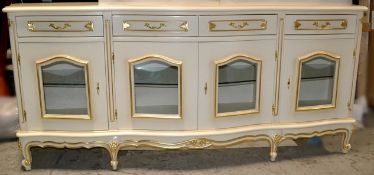 *Listing Updated* 1 x ANGELO CAPPELLINI Sideboard - Dimensions L214 D55 H92cm - Antique Cream & Gold