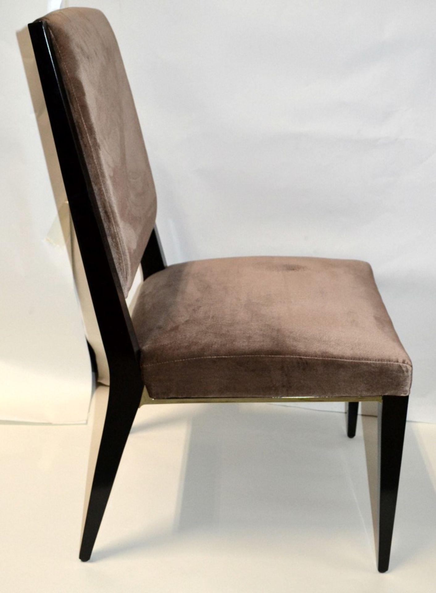 6 x FENDI Stardust Chairs (Art. Ss14/2) - Upholstered In A Rich Mocha Chenille With Brass - Image 2 of 7