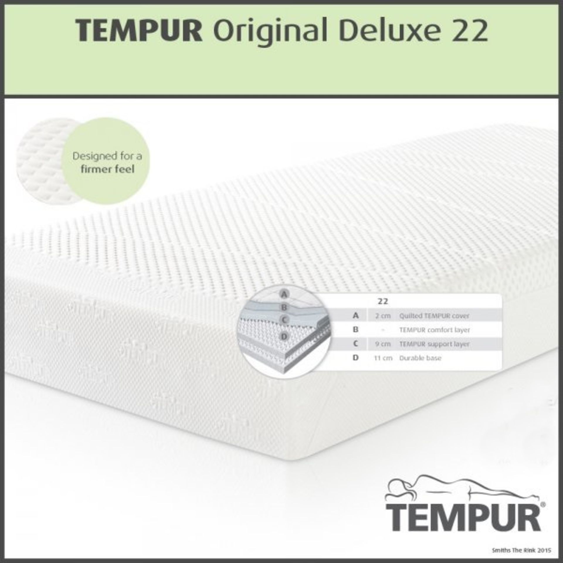 1 x TEMPUR Original Deluxe 22 Mattress - Dimensions: 90 x 200 x 22cm - Ref: 3598145 - CL087 - - Image 7 of 7