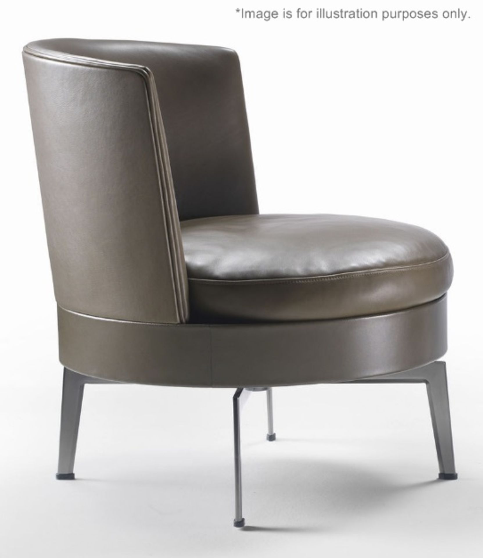 1 x Flexform "FEELGOOD" Soft Armchair - Features Fabric / Leather Upholstery, and Swivel Base - Ref: - Image 10 of 10
