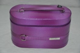 1 x "AB Collezioni" Italian Genuine Luxury Zip-Up VANITY BOX In Purple (32335V) - Ref LT094 –