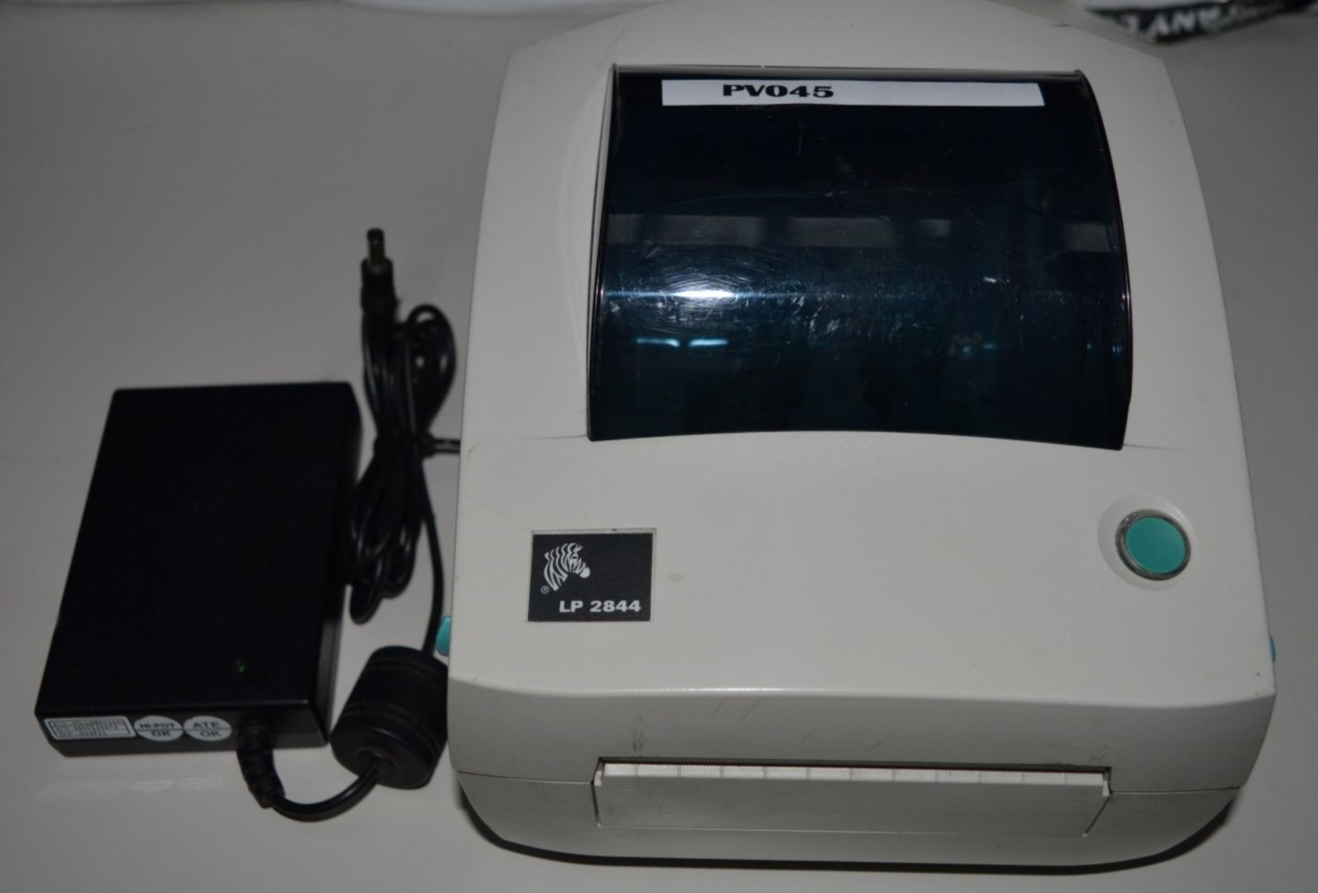 1 x Zebra LP2844 Thermal Label Printer - Includes Power Pack - CL300 - Ref PV045 - Location: