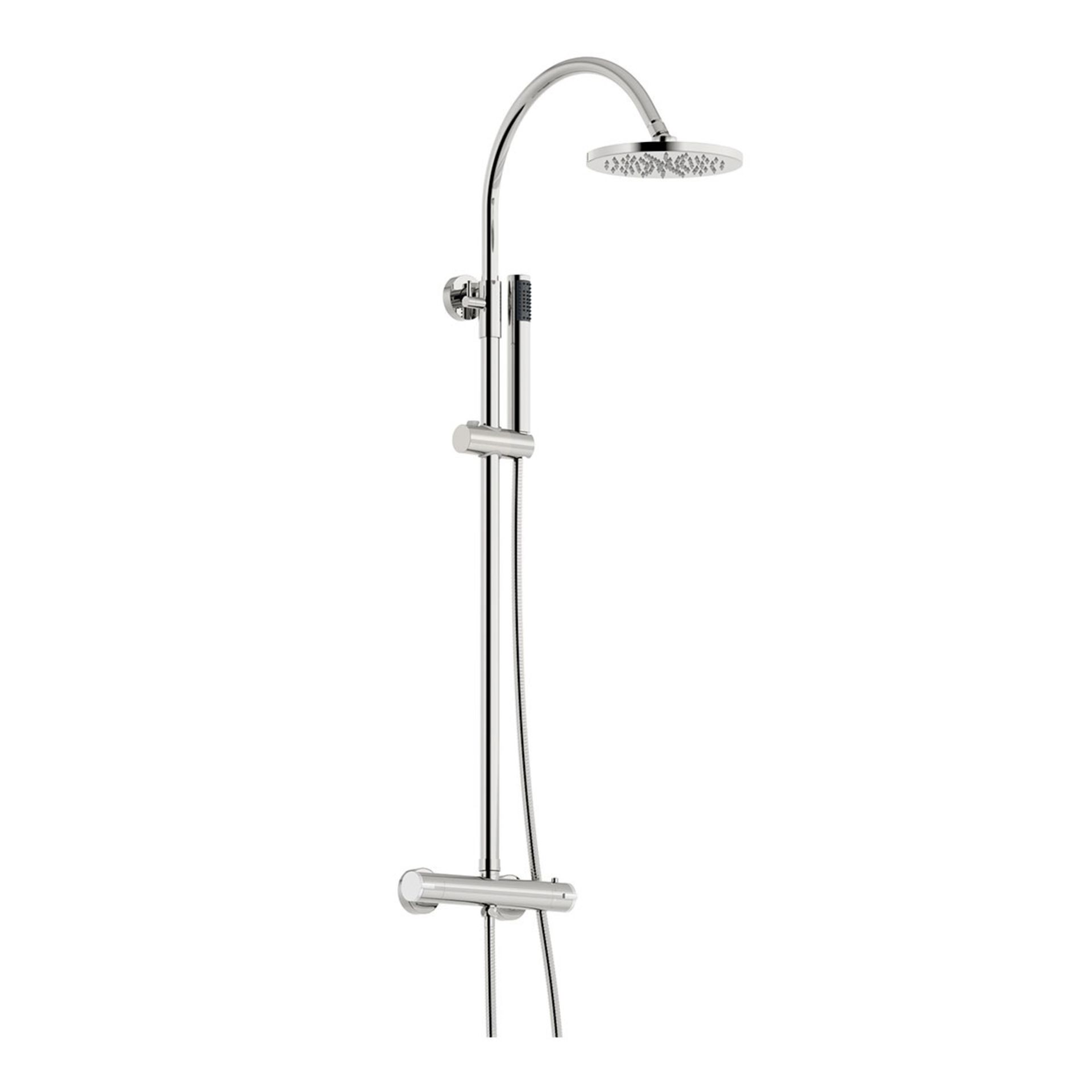 1 x Aria Round Head Thermostatic Riser Shower System - Unused Stock - Contemporary Shower System - Image 8 of 13