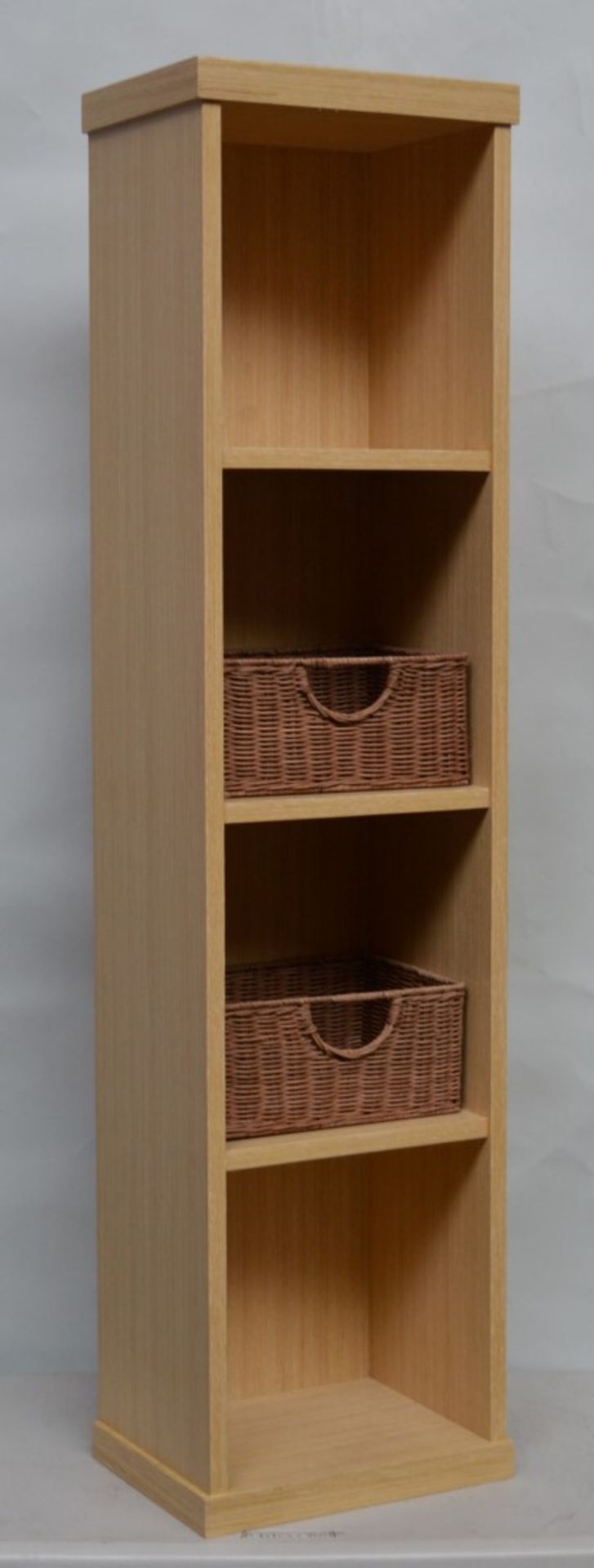 1 x Vogue ARC Series 2 Bathroom Storage Shelving Unit - Wall Mounted or Floor Standing - OAK