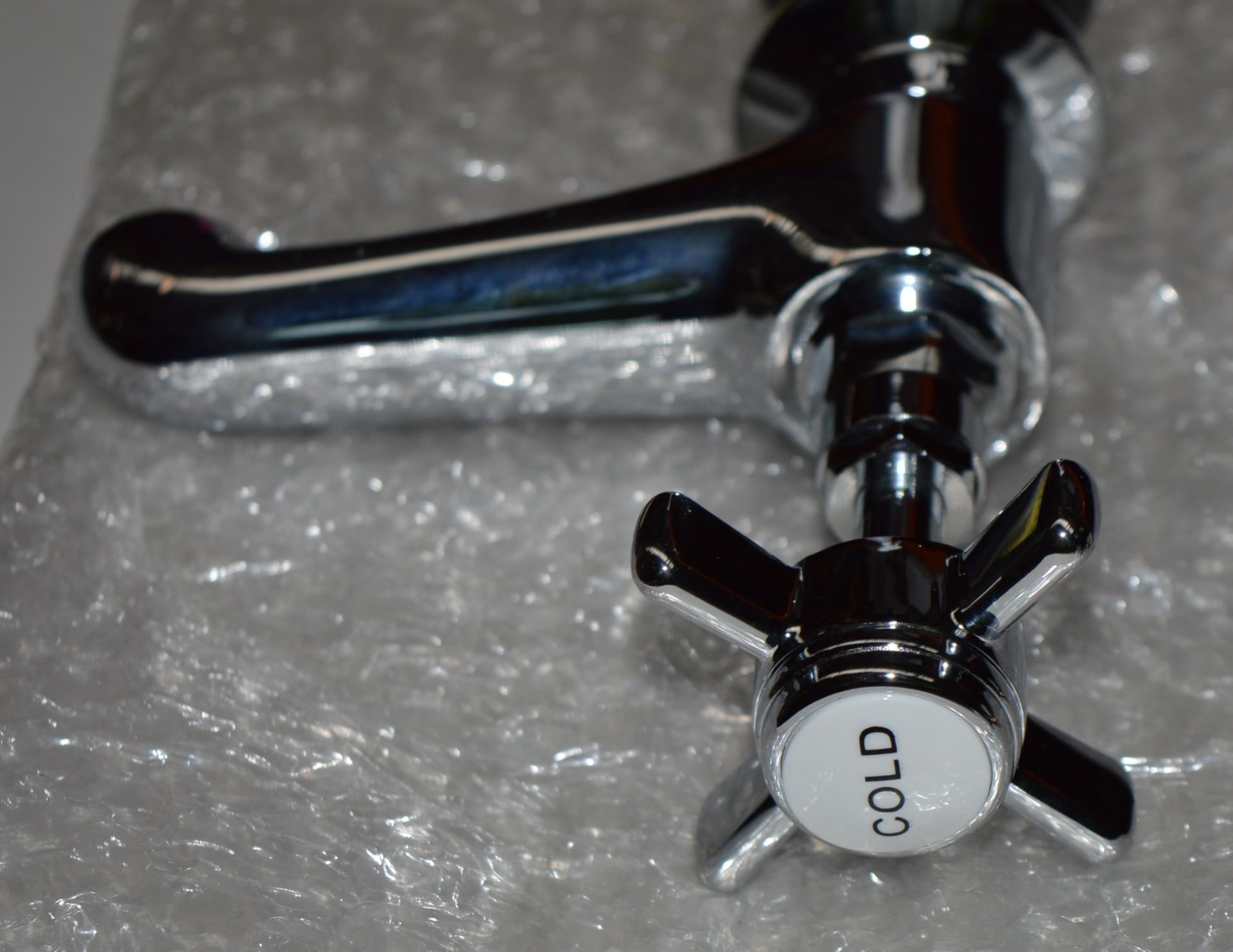 1 x Set of Hampshire Pillar Cross Head Bath Taps - Brass Construction With Chrome Finish - Unused - Image 3 of 3