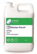 2 x Kitchen Force 5 Litre General Purpose Washing Up Liquid - Premiere Products - 9.5% Active