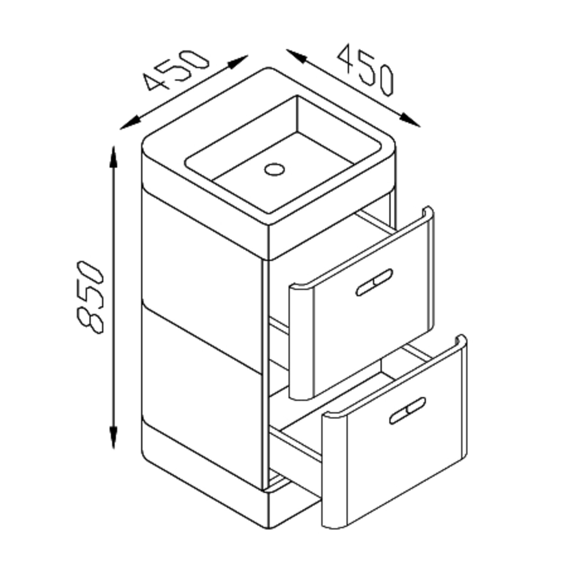 1 x MarbleTECH Mini Stack - Basin & Base Unit - B Grade Stock - Ref:ABS22-045 & AWS32-045 - - Image 3 of 9