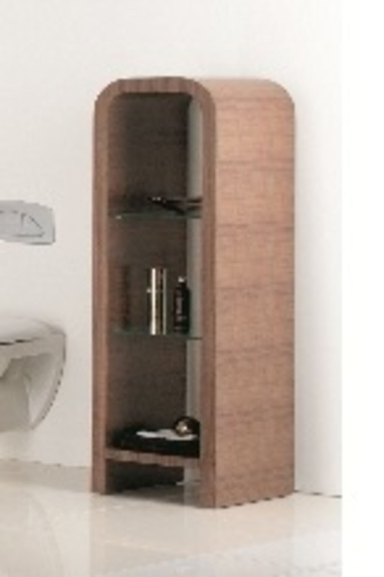 1 x Vogue ARC Bathroom Shelving Unit - WALNUT - Type Series 1 1400mm - Manufactured to the Highest