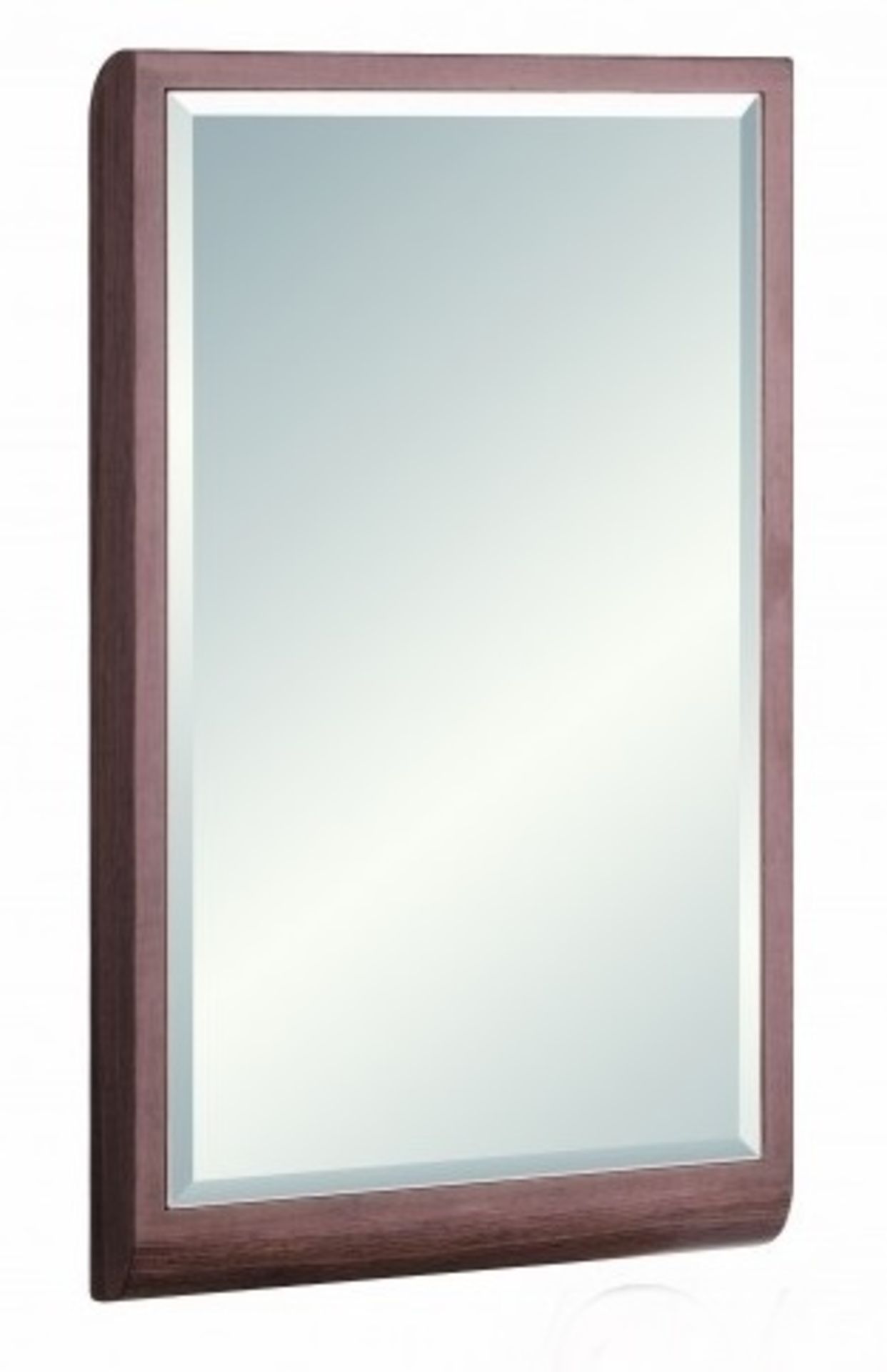 1 x Vogue ARC Bathroom Wall Mirror - WALNUT FINISH - Series 1 600x350mm - Manufactured to the