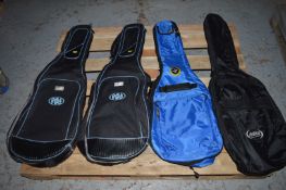 4 x Guitar Gig Bags - Suitable For Electric Guitars - Brands Include Pod, Roktex and Ashton - Unused
