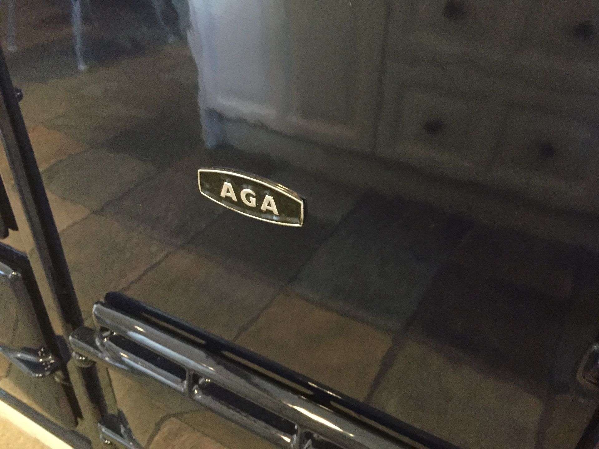 1 x Aga 4-Oven, 3-Plate Dual-Fuel Range Cooker - Cast Iron With Navy Enamel Finish With A Black - Image 4 of 21