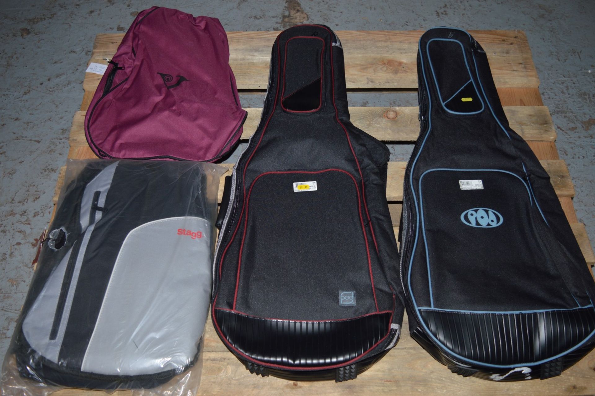 4 x Guitar Gig Bags - Suitable For Electric Guitars - Brands Include Pod and Stagg - Unused