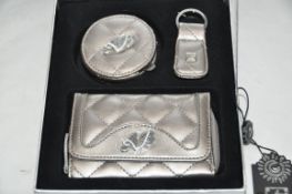 1 x "AB Collezioni" Italian Luxury 3pc Matching Gift Set - Includes Purse (13x9cm), Mirror, and