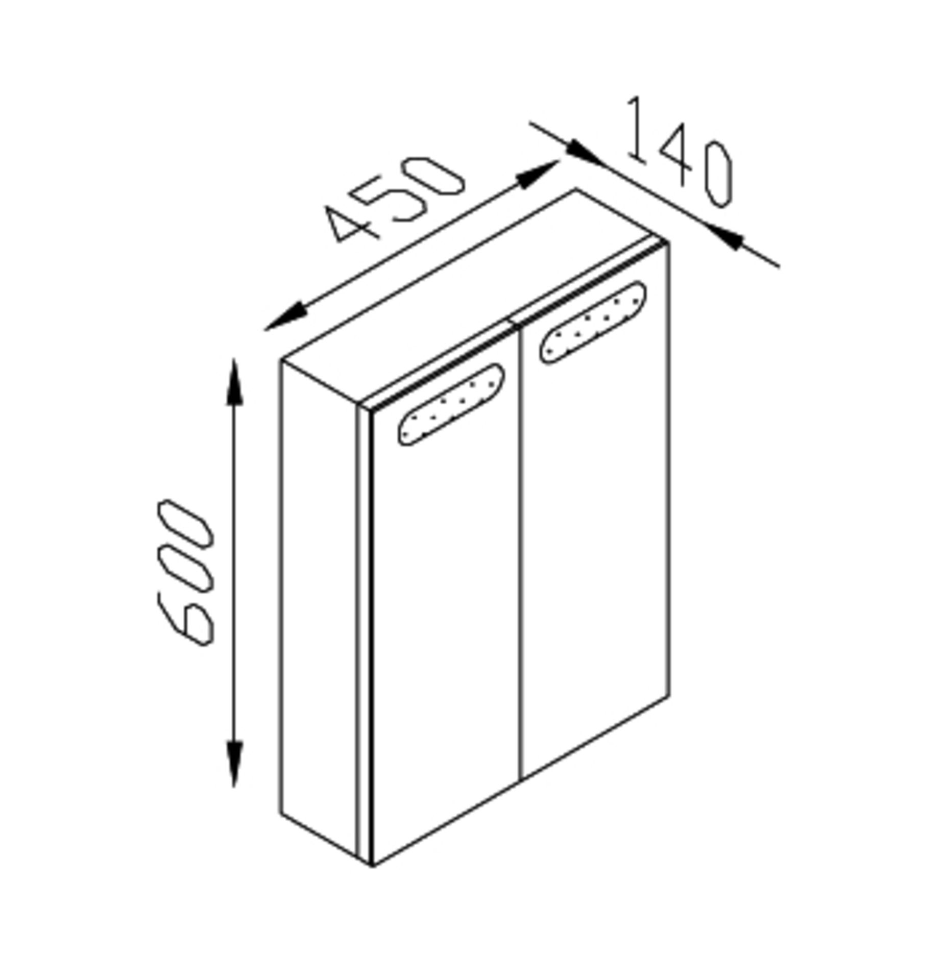 1 x Contemporary Bathroom Eden Mirror Cabinet 45 - A-Grade - Ref:AMC12-045 - CL170 - Location: - Image 2 of 2