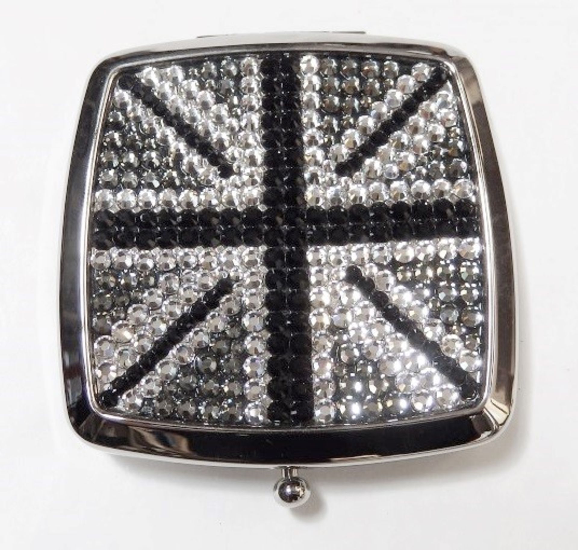 10 x ICE LONDON Black Union Jack Silver Plated Compact Mirrors - MADE WITH "SWAROVSKI¨ ELEMENTS - - Image 5 of 5
