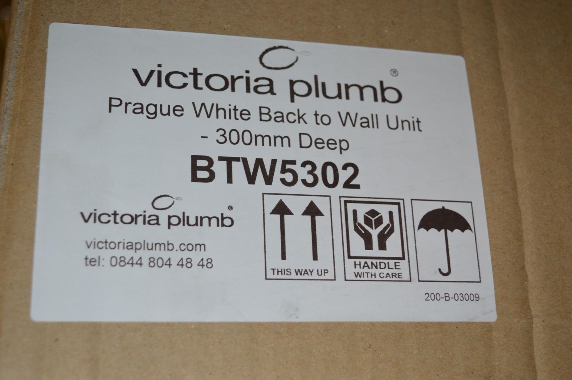 1 x Prague White Back to Wall Toilet Unit - White Finish - 300mm Deep - CL190 - Ref BR100 - - Image 2 of 3