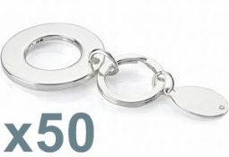 50 x Silver Plated Key Rings By ICE London - Design: SOLAR - MADE WITH "SWAROVSKI¨ ELEMENTS - Luxury