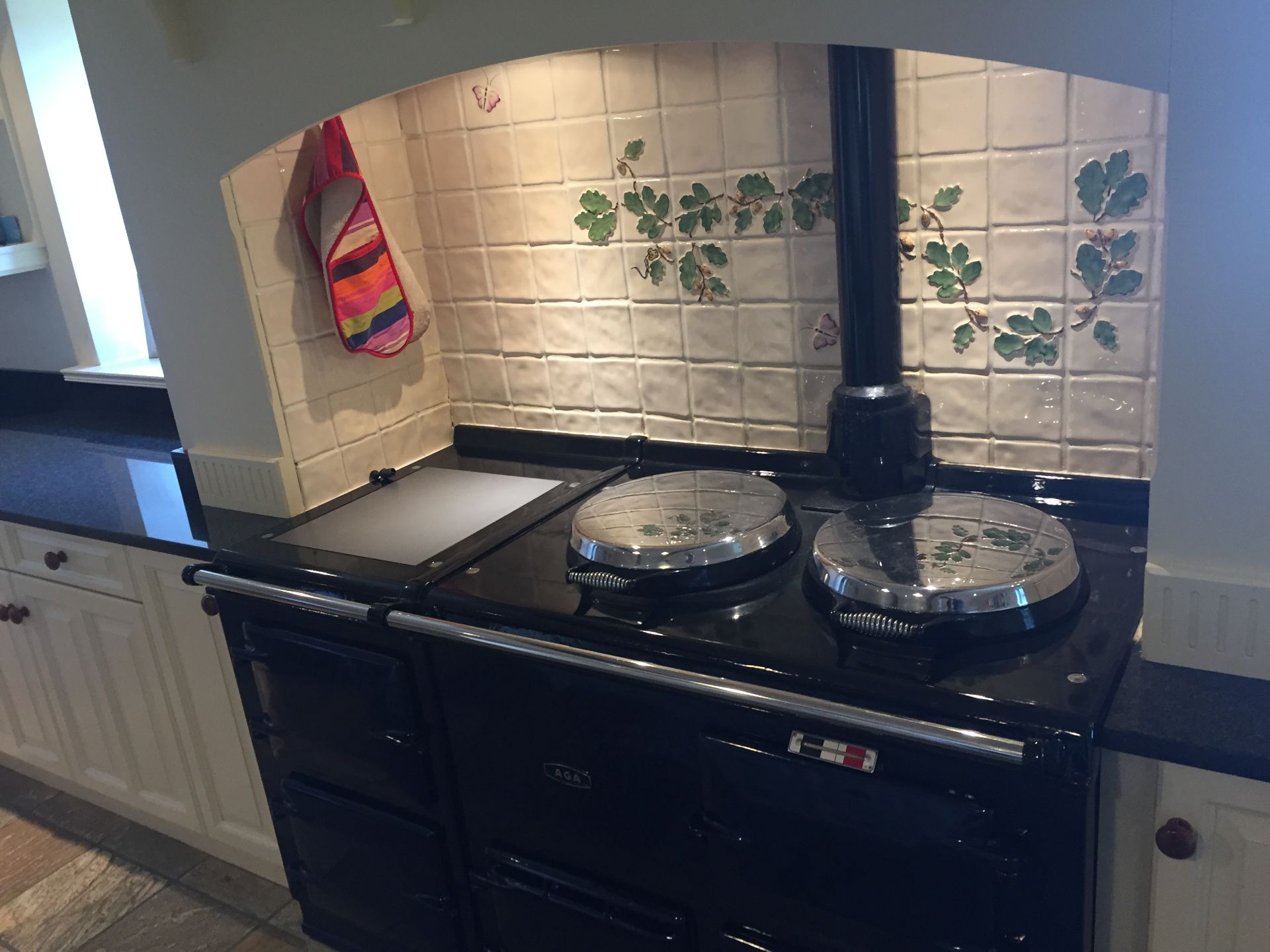 1 x Aga 4-Oven, 3-Plate Dual-Fuel Range Cooker - Cast Iron With Navy Enamel Finish With A Black - Image 3 of 21