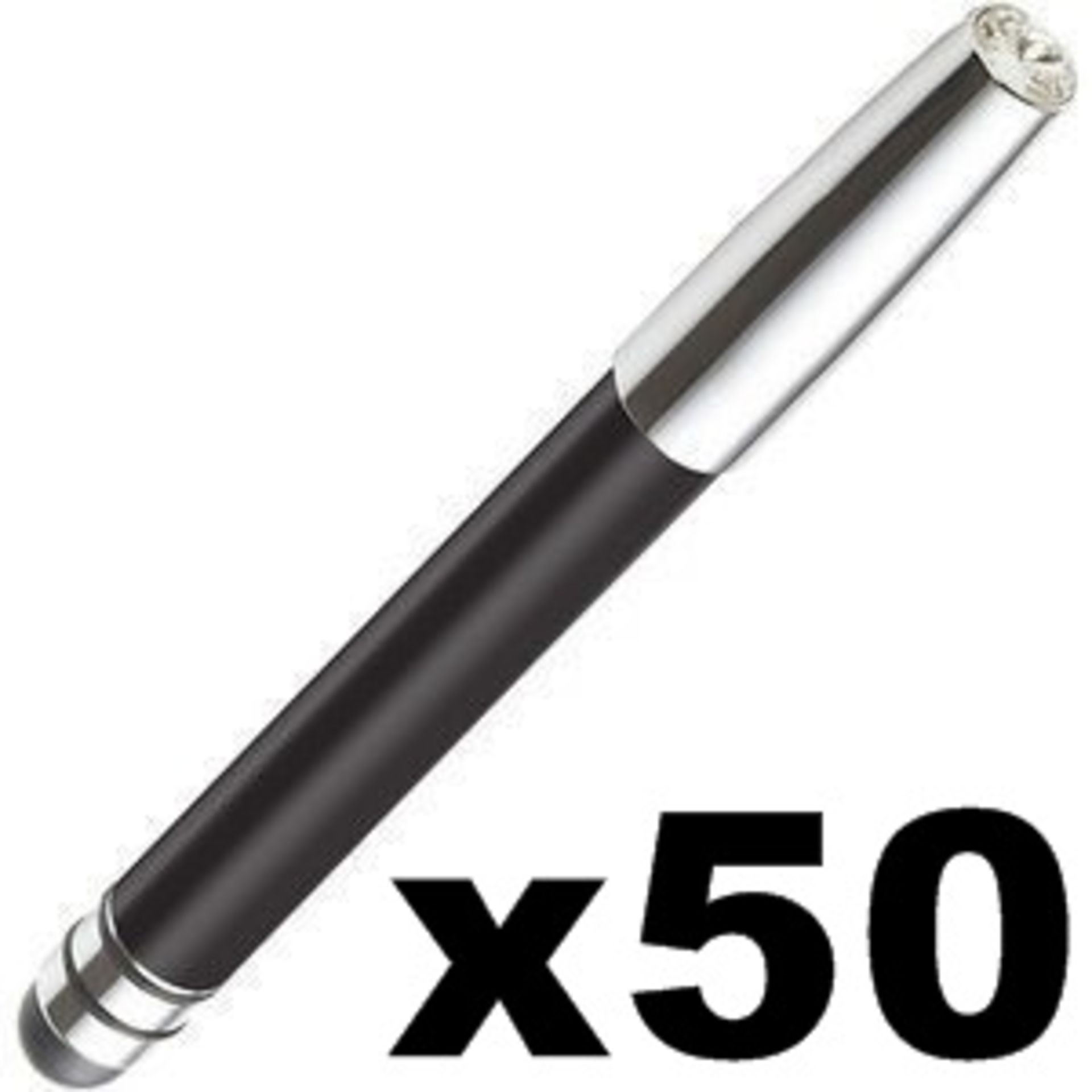 50 x ICE LONDON App Pen Duo - Touch Stylus And Ink Pen Combined - Colour: BLACK - MADE WITH