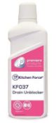 12 x Kitchen Force 750ml Drain Unblocker - Premiere Products - Powerful Alkaline Drain Cleaner -