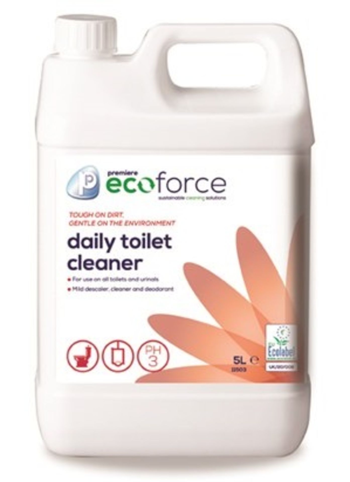 10 x EcoForce 5 Litre Toilet Cleaner - Premiere Products - Daily Toilet Cleaner, Descaler and