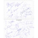BRAZIL FOOTBALL: An attractive stiff white folding oblong 8vo card individually signed to the