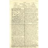[TRISTAN DA CUNHA]: A scarce original War date edition of The Tristan Times, one page, folio,