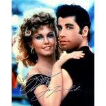 GREASE: Signed colour 8 x 10 photograph by both John Travolta (Danny Zuko) and Olivia Newton-John