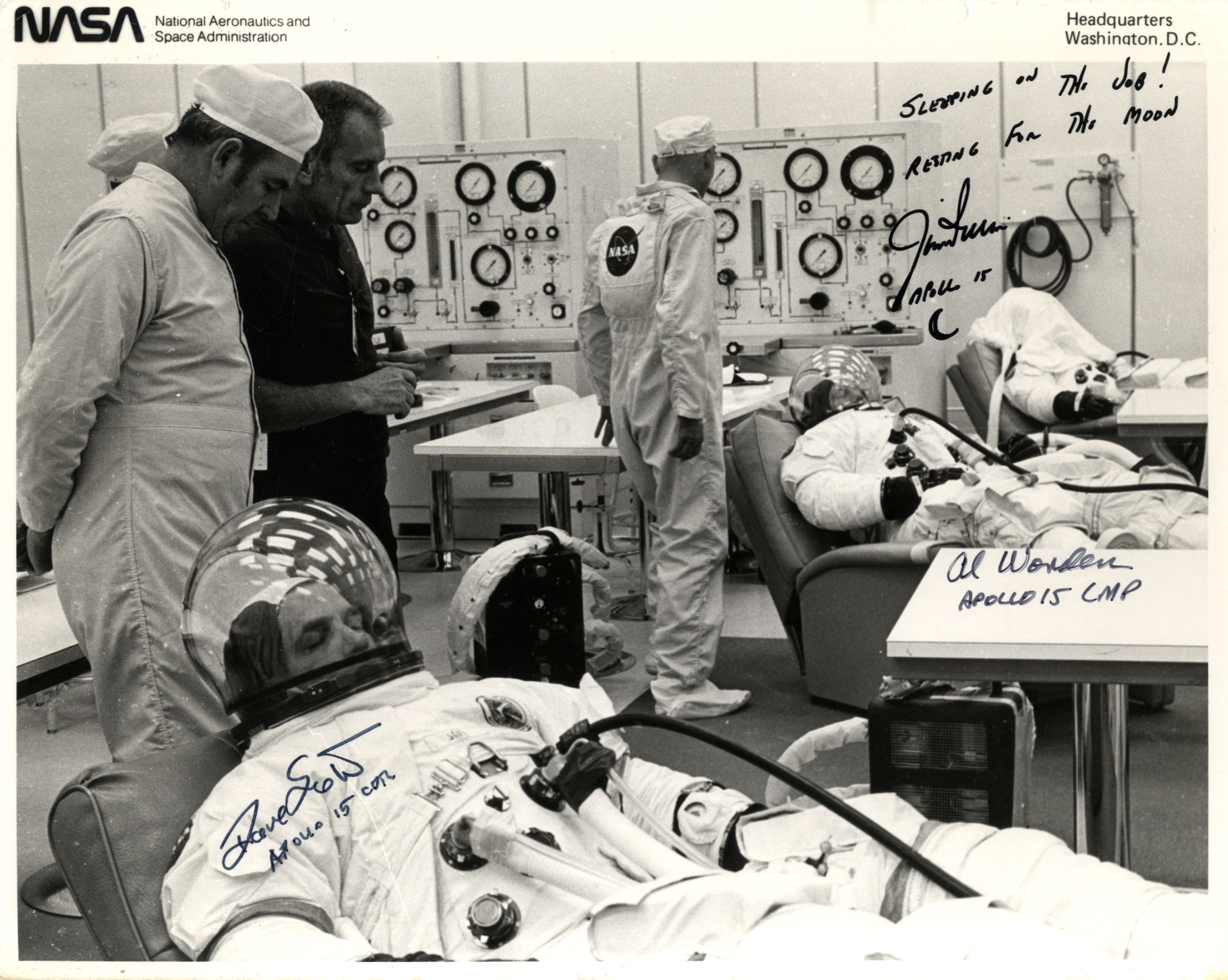 APOLLO XV: An excellent signed 10 x 8 photograph by all three crew members of Apollo XV