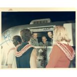 APOLLO XI: A superb signed colour 10 x 8 photograph by all three crew members of Apollo XI