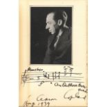 COPLAND AARON: (1900-1990) American Composer. Vintage A.M.Q.S.