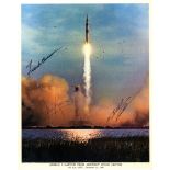 APOLLO VIII: An excellent signed colour 8 x 10 photograph by all three members of the Apollo VIII