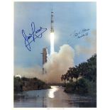 APOLLO XIII: Signed colour 8 x 10 photograph by two of the crew members of the ill-fated Apollo