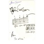 TAVENER JOHN: (1944-2013) British Composer. A.M.Q.S., John Tavener, on a card, n.p., n.d.