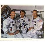 APOLLO VII: Signed colour 10 x 8 photograph by all three members of the Apollo VII crew