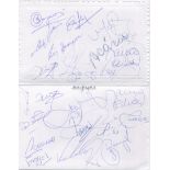 BRAZIL FOOTBALL: An attractive stiff white folding oblong 8vo card individually signed to the