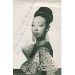 BAKER JOSEPHINE: (1906-1975) African-American Dancer and Singer. Vintage signed and inscribed 7.