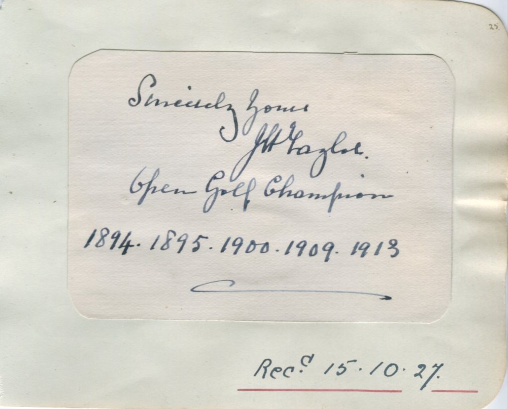 TAYLOR J. H.: (1871-1963) English Golfer